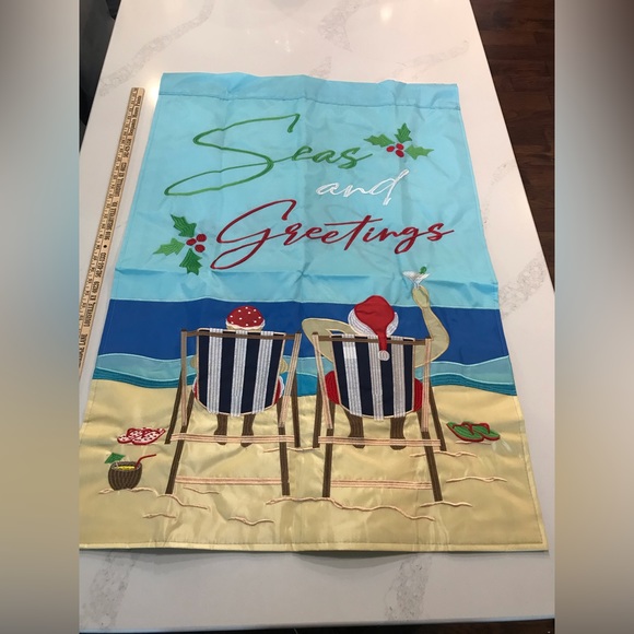 Outdoor Decorative Appliqué Flag Large Seas and Greetings Christmas NWT 29x42 - Picture 2 of 2